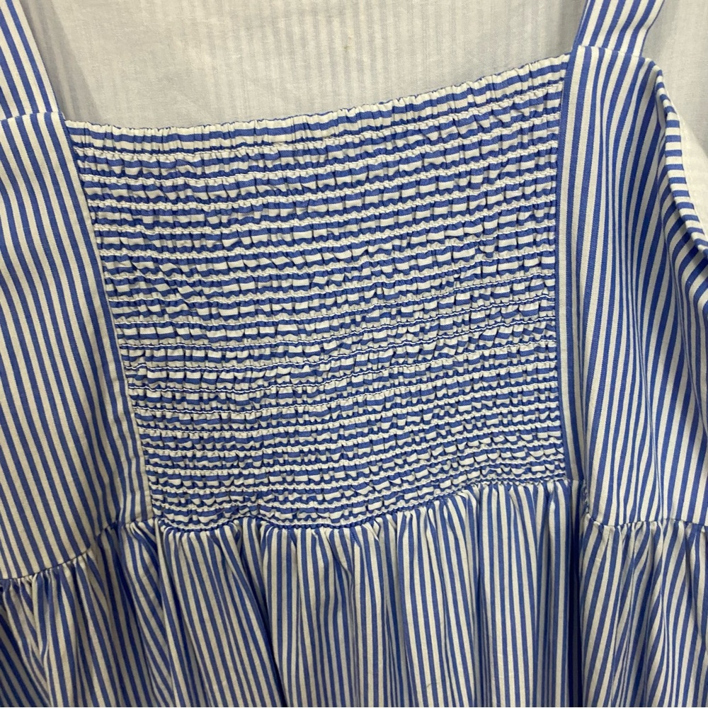 J. Crew Striped Maxi Dress Red and Navy Rick Rack Trim Size 14 Backyard BBQ - Picture 3 of 7